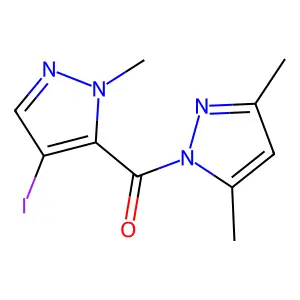 (3,5-Dimethylpyrazol-1-yl)-(4-iodo-2-methylpyrazol-3-yl)methanone structure