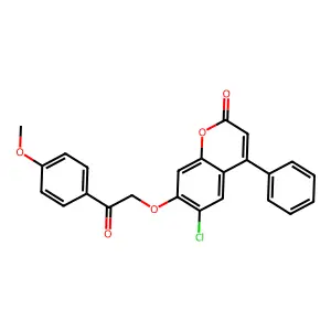 6-Chloro-7-[2-(4-methoxyphenyl)-2-oxoethoxy]-4-phenylchromen-2-one structure