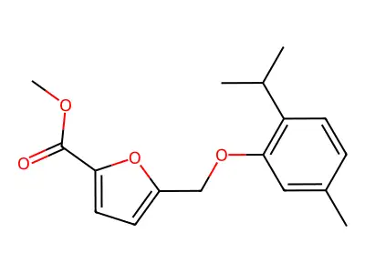 Methyl 5-((2-isopropyl-5-methylphenoxy)methyl)furan-2-carboxylate structure