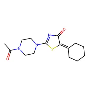 2-(4-Acetyl-piperazin-1-yl)-5-cyclohexylidene-thiazol-4-one structure