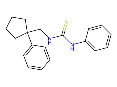 1-Phenyl-3-[(1-phenylcyclopentyl)methyl]thiourea structure