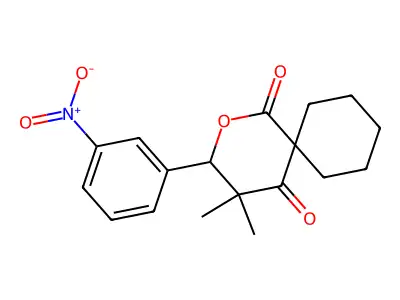 4,4-Dimethyl-3-(3-nitrophenyl)-2-oxaspiro[5.5]undecane-1,5-dione structure