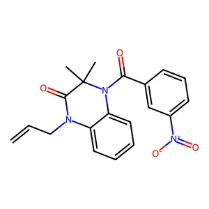 3,3-Dimethyl-4-(3-nitrobenzoyl)-1-prop-2-enylquinoxalin-2-one structure