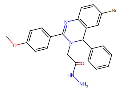 2-[6-bromo-2-(4-methoxyphenyl)-4-phenyl-4H-quinazolin-3-yl]acetohydrazide structure