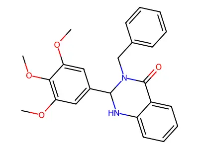 3-benzyl-2-(3,4,5-trimethoxyphenyl)-2,3-dihydroquinazolin-4(1H)-one structure