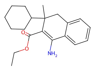 Ethyl 1-amino-3-cyclohexyl-3-methyl-3,4-dihydronaphthalene-2-carboxylate structure