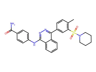 4-((4-(4-Methyl-3-(piperidin-1-ylsulfonyl)phenyl)phthalazin-1-yl)amino)benzamide structure
