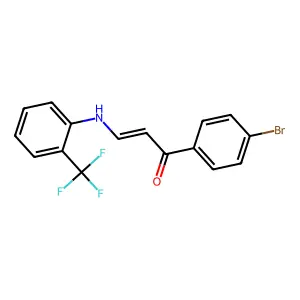 (E)-1-(4-bromophenyl)-3-[2-(trifluoromethyl)anilino]prop-2-en-1-one structure