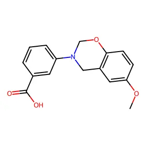 3-(6-methoxy-2H-1,3-benzoxazin-3(4H)-yl)benzoic acid structure