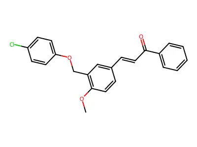 (E)-3-[3-[(4-chlorophenoxy)methyl]-4-methoxyphenyl]-1-phenylprop-2-en-1-one structure