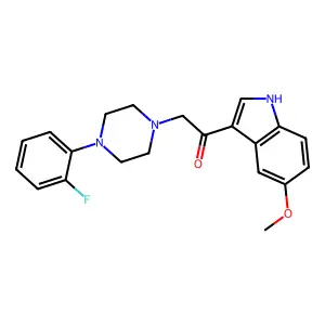 2-[4-(2-fluorophenyl)piperazin-1-yl]-1-(5-methoxy-1H-indol-3-yl)ethanone structure
