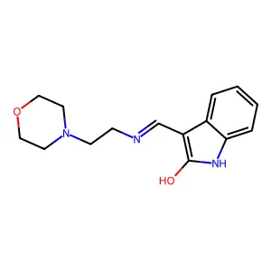 (3Z)-3-[(2-morpholin-4-ylethylamino)methylidene]-1H-indol-2-one structure