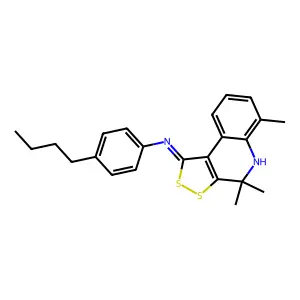 4-butyl-N-[(1Z)-4,4,6-trimethyl-4,5-dihydro-1H-[1,2]dithiolo[3,4-c]quinolin-1-ylidene]aniline structure