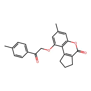 7-methyl-9-[2-(4-methylphenyl)-2-oxoethoxy]-2,3-dihydro-1H-cyclopenta[c]chromen-4-one structure