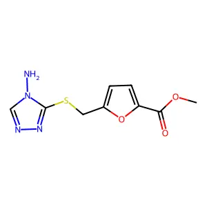 methyl 5-{[(4-amino-4H-1,2,4-triazol-3-yl)sulfanyl]methyl}furan-2-carboxylate structure
