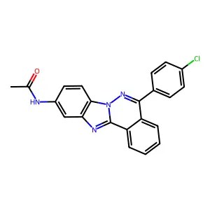 N-[5-(4-chlorophenyl)benzimidazo[2,1-a]phthalazin-10-yl]acetamide structure