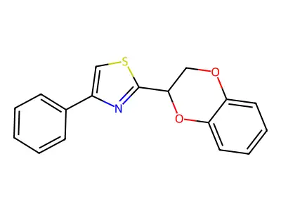 2-(2,3-Dihydro-1,4-benzodioxin-3-yl)-4-phenyl-1,3-thiazole structure