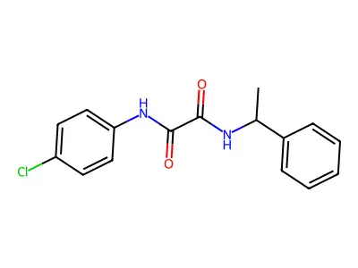 N-(4-chlorophenyl)-N'-(1-phenylethyl)oxamide structure
