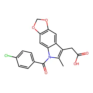 5H-1,3-Dioxolo(4,5-f)indole-7-acetic acid, 5-(p-chlorobenzoyl)-6-methyl- structure