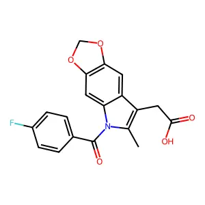 5H-1,3-Dioxolo(4,5-f)indole-7-acetic acid, 5-(p-fluorobenzoyl)-6-methyl- structure
