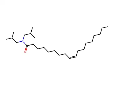 N,N-bis(2-methylpropyl)octadec-9-enamide structure