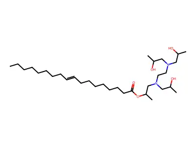 9-Octadecenoic acid (9Z)-, 2-[[2-[bis(2-hydroxypropyl)amino]ethyl](2-hydroxypropyl)amino]-1-methylethyl ester structure