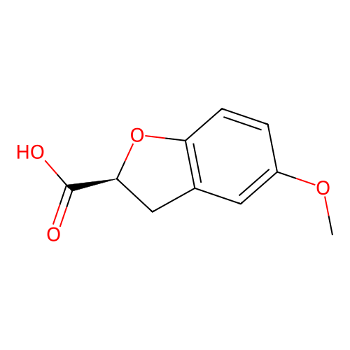 (2S)-5-methoxy-2,3-dihydrobenzofuran-2-carboxylic acid structure
