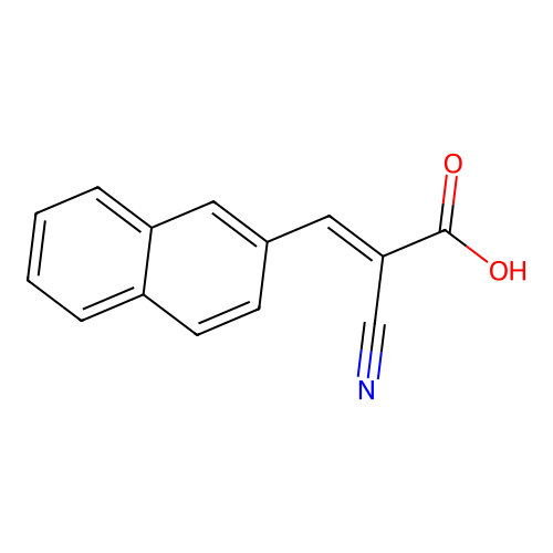 (E)-2-cyano-3-naphthalen-2-ylprop-2-enoic acid structure