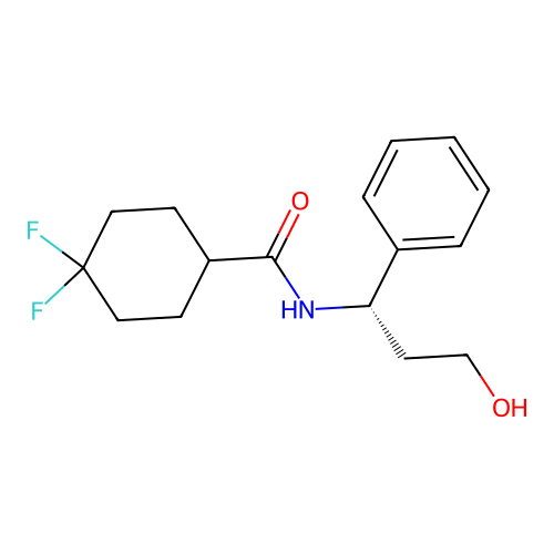 4,4-Difluoro-N-((1S)-3-hydroxy-1-phenylpropyl)cyclohexanecarboxamide structure