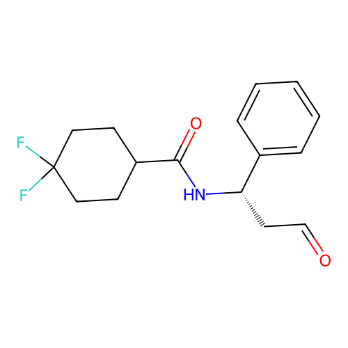 4,4-Difluoro-N-[(1S)-3-oxo-1-phenylpropyl]cyclohexanecarboxamide structure