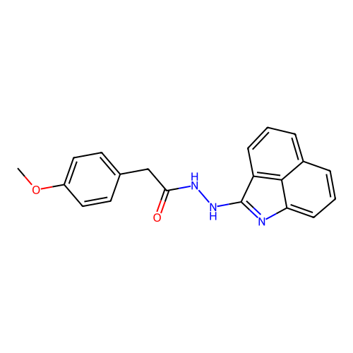 N'-(benzo[cd]indol-2-yl)-2-(4-methoxyphenyl)acetohydrazide structure