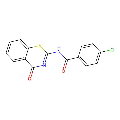 4-chloro-N-[(2Z)-4-oxo-3,4-dihydro-2H-1,3-benzothiazin-2-ylidene]benzamide structure