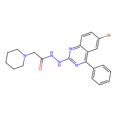 N'-(6-bromo-4-phenylquinazolin-2-yl)-2-(piperidin-1-yl)acetohydrazide structure