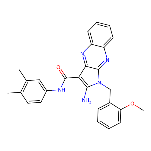 2-amino-N-(3,4-dimethylphenyl)-1-(2-methoxybenzyl)-1H-pyrrolo[2,3-b]quinoxaline-3-carboxamide structure