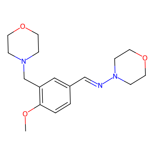 N-{(E)-[4-methoxy-3-(morpholin-4-ylmethyl)phenyl]methylidene}morpholin-4-amine structure
