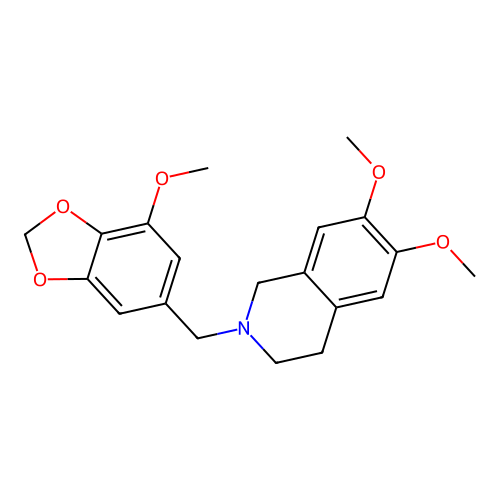 6,7-dimethoxy-2-[(7-methoxy-1,3-benzodioxol-5-yl)methyl]-1,2,3,4-tetrahydroisoquinoline structure
