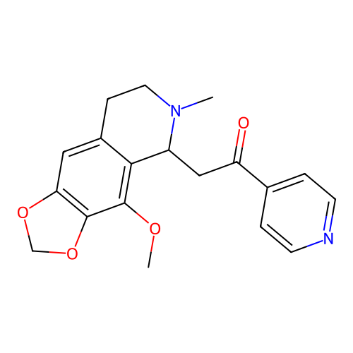 2-(4-methoxy-6-methyl-5,6,7,8-tetrahydro-[1,3]dioxolo[4,5-g]isoquinolin-5-yl)-1-(pyridin-4-yl)ethanone structure