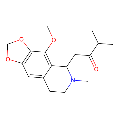 1-(4-methoxy-6-methyl-5,6,7,8-tetrahydro-[1,3]dioxolo[4,5-g]isoquinolin-5-yl)-3-methylbutan-2-one structure