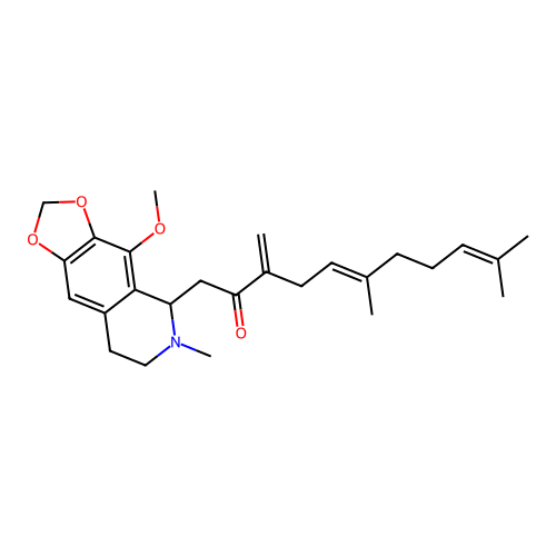 (5E)-1-(4-methoxy-6-methyl-7,8-dihydro-5H-[1,3]dioxolo[4,5-g]isoquinolin-5-yl)-6,10-dimethyl-3-methylideneundeca-5,9-dien-2-one structure