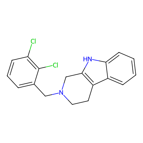2-(2,3-dichlorobenzyl)-2,3,4,9-tetrahydro-1H-beta-carboline structure