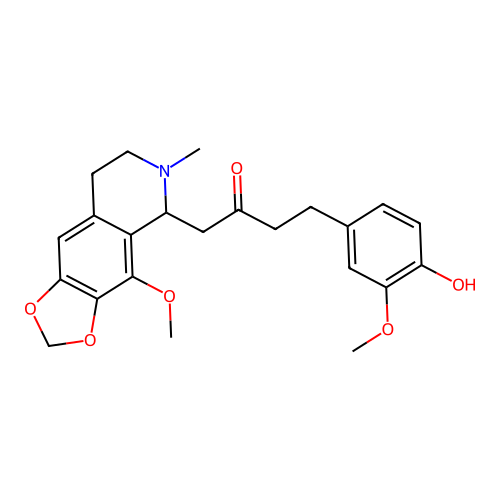 4-(4-hydroxy-3-methoxyphenyl)-1-(4-methoxy-6-methyl-5,6,7,8-tetrahydro-[1,3]dioxolo[4,5-g]isoquinolin-5-yl)butan-2-one structure