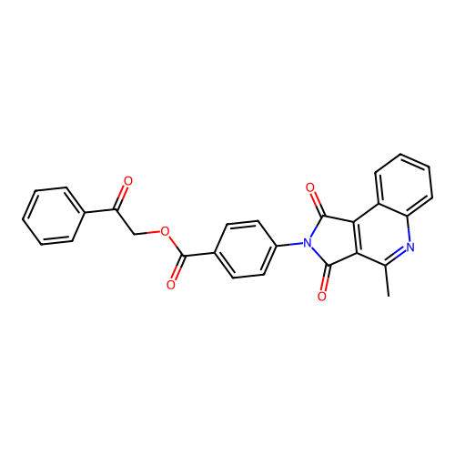 phenacyl 4-(4-methyl-1,3-dioxopyrrolo[3,4-c]quinolin-2-yl)benzoate structure