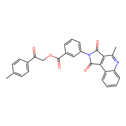 [2-(4-methylphenyl)-2-oxoethyl] 3-(4-methyl-1,3-dioxopyrrolo[3,4-c]quinolin-2-yl)benzoate structure