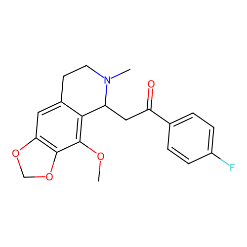 1-(4-fluorophenyl)-2-(4-methoxy-6-methyl-5,6,7,8-tetrahydro-[1,3]dioxolo[4,5-g]isoquinolin-5-yl)ethanone structure