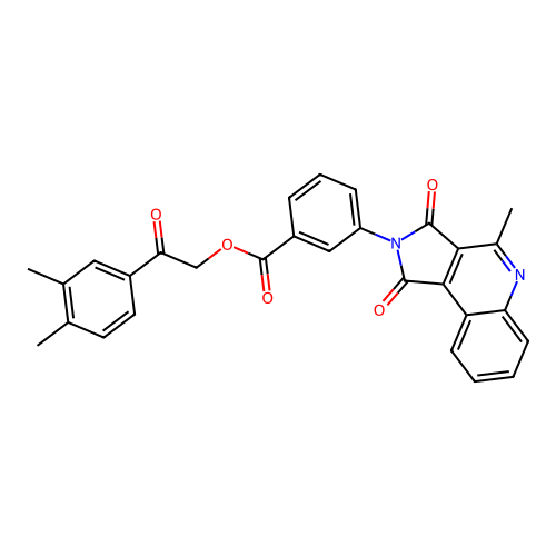 [2-(3,4-dimethylphenyl)-2-oxoethyl] 3-(4-methyl-1,3-dioxopyrrolo[3,4-c]quinolin-2-yl)benzoate structure