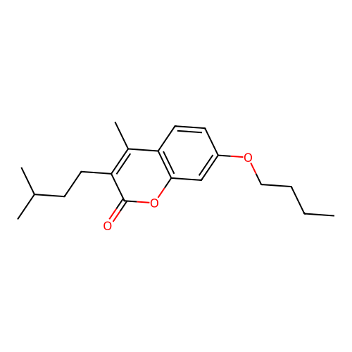 7-butoxy-4-methyl-3-(3-methylbutyl)-2H-chromen-2-one structure
