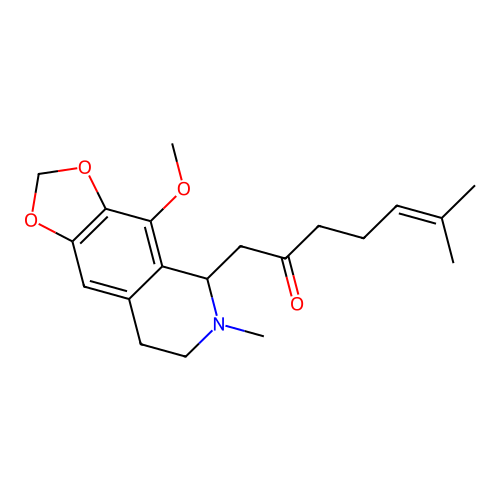 1-(4-methoxy-6-methyl-5,6,7,8-tetrahydro-[1,3]dioxolo[4,5-g]isoquinolin-5-yl)-6-methylhept-5-en-2-one structure