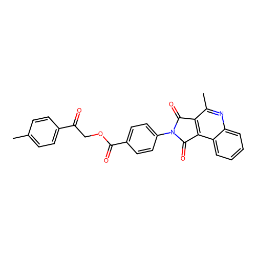[2-(4-methylphenyl)-2-oxoethyl] 4-(4-methyl-1,3-dioxopyrrolo[3,4-c]quinolin-2-yl)benzoate structure