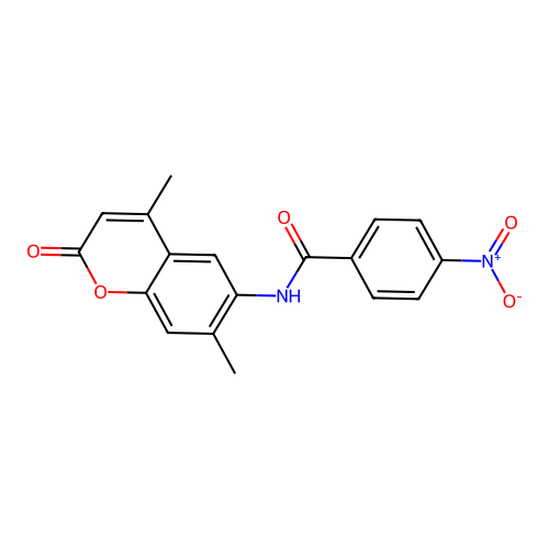N-(4,7-dimethyl-2-oxo-2H-chromen-6-yl)-4-nitrobenzamide structure