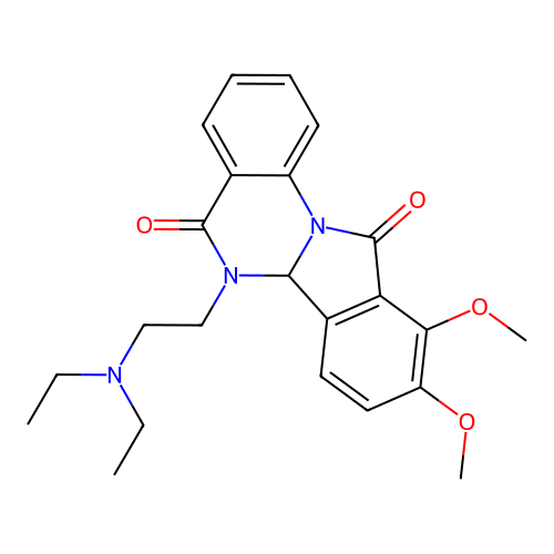 6-(2-diethylaminoethyl)-9,10-dimethoxy-6aH-isoindolo[2,3-a]quinazoline-5,11-dione structure